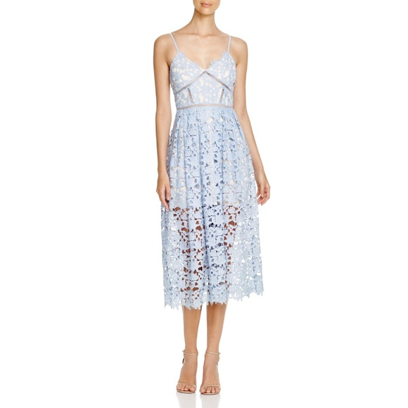 Aqua Dresses & Skirts - Aqua Blue Lace Camisole Midi Dress